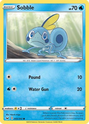 Sobble (055) 055/202 - Reverse Holofoil SWSH01 Sword & Shield Base Set - Common