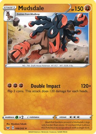 Mudsdale 106/202 SWSH01 Sword & Shield Base Set - Rare