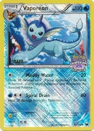 Vaporeon 025/108 - Reverse Holofoil League & Championship Cards - Promo