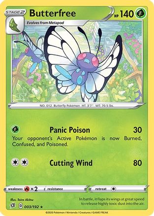 Butterfree 003/192 - Holofoil SWSH02 Rebel Clash - Rare