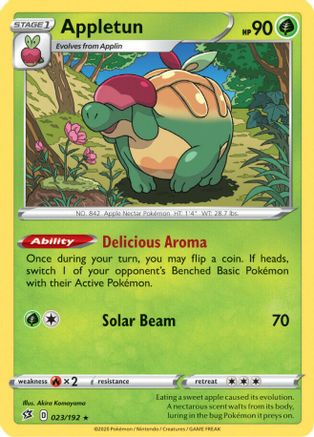Appletun 023/192 - Reverse Holofoil SWSH02 Rebel Clash - Holo Rare