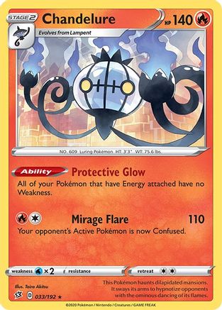 Chandelure 033/192 - Reverse Holofoil SWSH02 Rebel Clash - Holo Rare