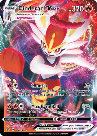 Cinderace VMAX 036/192 - Holofoil SWSH02 Rebel Clash - Ultra Rare