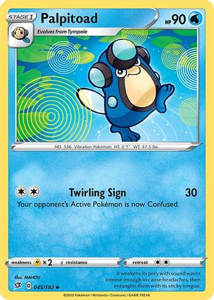 Palpitoad 045/192 - Reverse Holofoil SWSH02 Rebel Clash - Uncommon