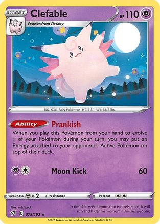 Clefable 075/192 - Reverse Holofoil SWSH02 Rebel Clash - Holo Rare