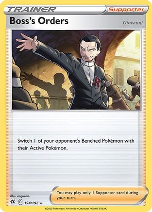 Boss's Orders 154/192 - Reverse Holofoil SWSH02 Rebel Clash - Holo Rare