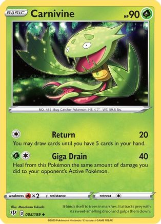 Carnivine 005/189 SWSH03 Darkness Ablaze - Uncommon