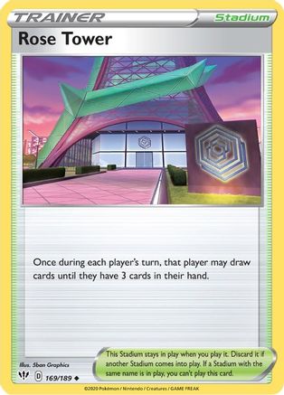 Rose Tower 169/189 - Reverse Holofoil SWSH03 Darkness Ablaze - Uncommon