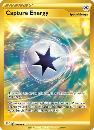 Capture Energy (Secret) 201/189 - Holofoil SWSH03 Darkness Ablaze - Secret Rare
