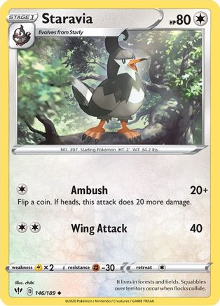 Staravia 146/189 SWSH03 Darkness Ablaze - Uncommon