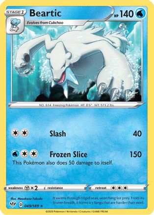 Beartic 049/189 SWSH03 Darkness Ablaze - Rare
