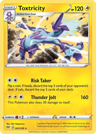 Toxtricity 063/189 - Holofoil SWSH03 Darkness Ablaze - Holo Rare