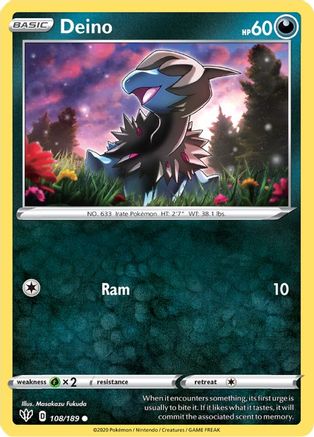 Deino 108/189 SWSH03 Darkness Ablaze - Common