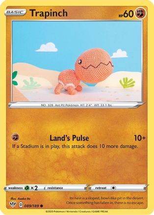Trapinch 089/189 - Reverse Holofoil SWSH03 Darkness Ablaze - Common