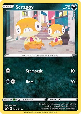 Scraggy 041/73 - Reverse Holofoil Champions Path - Common