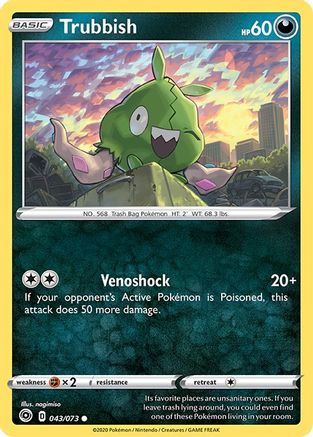 Trubbish 043/73 - Reverse Holofoil Champions Path - Common