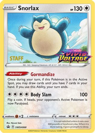 Snorlax SWSH068 - Holofoil SWSH Sword & Shield Promo Cards - Promo