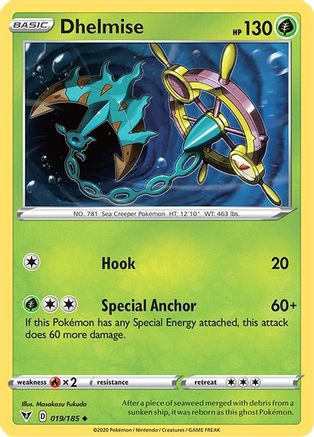 Dhelmise 019/185 - Reverse Holofoil SWSH04 Vivid Voltage - Uncommon