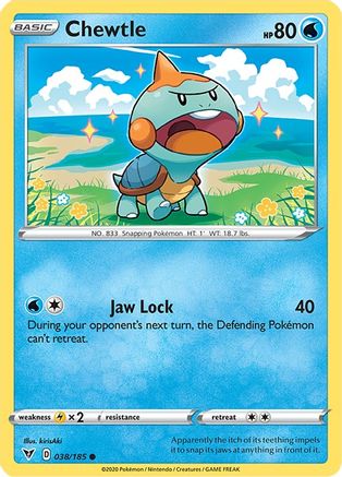 Chewtle 038/185 - Reverse Holofoil SWSH04 Vivid Voltage - Common