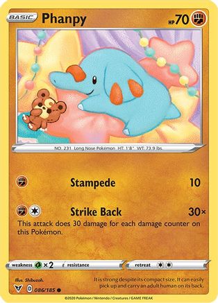 Phanpy 086/185 - Reverse Holofoil SWSH04 Vivid Voltage - Common