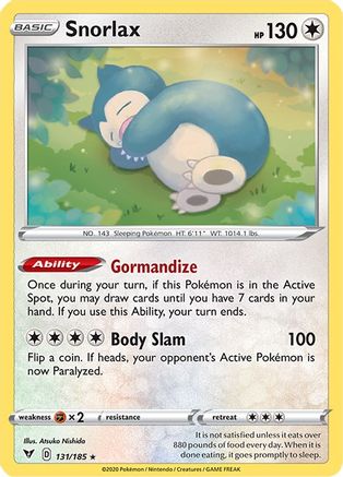 Snorlax 131/185 - Holofoil SWSH04 Vivid Voltage - Holo Rare