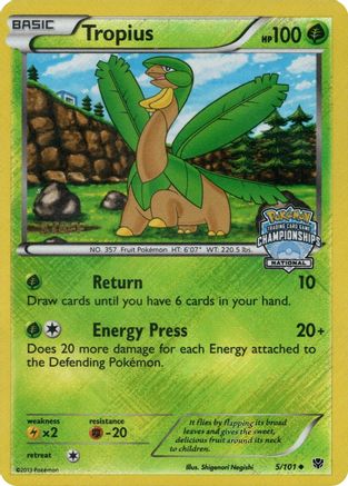 Tropius 005/101 - Reverse Holofoil League & Championship Cards - Promo