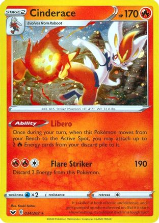 Cinderace 034/202 - Holofoil Miscellaneous Cards & Products - Promo