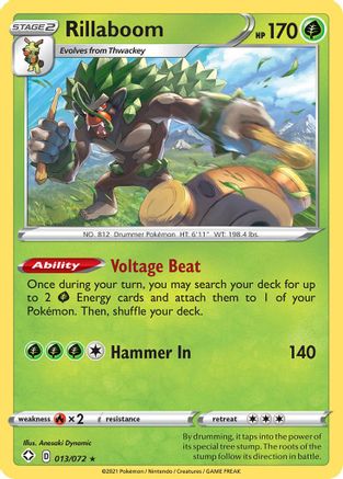 Rillaboom 013/072 - Reverse Holofoil Shining Fates - Holo Rare