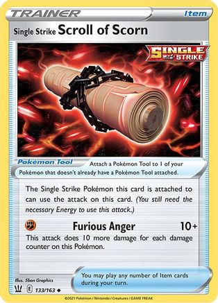 Single Strike Scroll of Scorn 133/163 SWSH05 Battle Styles - Uncommon
