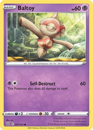 Baltoy 057/163 - Reverse Holofoil SWSH05 Battle Styles - Common