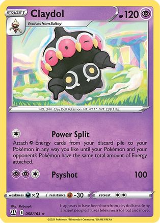 Claydol 058/163 - Reverse Holofoil SWSH05 Battle Styles - Rare
