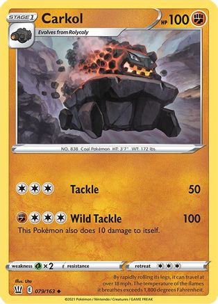 Carkol 079/163 - Reverse Holofoil SWSH05 Battle Styles - Uncommon