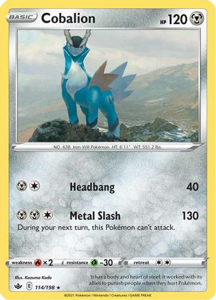 Cobalion 114/198 - Reverse Holofoil SWSH06 Chilling Reign - Holo Rare