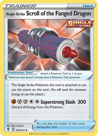Single Strike Scroll of the Fanged Dragon 158/203 SWSH07 Evolving Skies - Uncommon