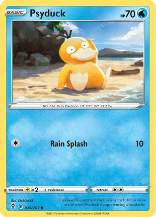 Psyduck 024/203 - Reverse Holofoil SWSH07 Evolving Skies - Common