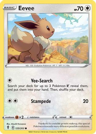 Eevee 125/203 SWSH07 Evolving Skies - Common