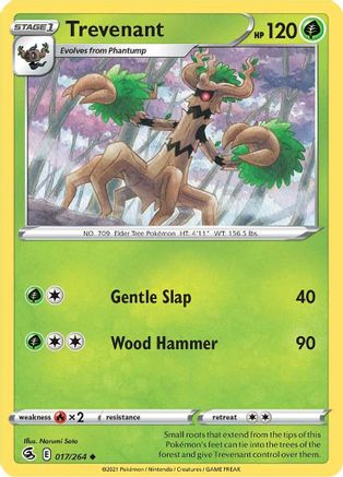 Trevenant 017/264 - Reverse Holofoil SWSH08 Fusion Strike - Uncommon