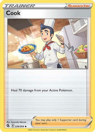 Cook 228/264 - Reverse Holofoil SWSH08 Fusion Strike - Uncommon