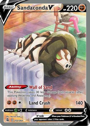 Sandaconda V (Alternate Full Art) 252/264 - Holofoil SWSH08 Fusion Strike - Ultra Rare