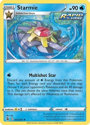 Starmie 053/264 - Reverse Holofoil SWSH08 Fusion Strike - Holo Rare