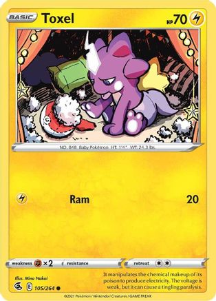 Toxel (105) 105/264 - Reverse Holofoil SWSH08 Fusion Strike - Common
