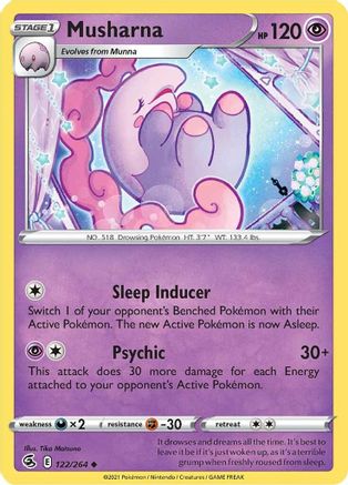 Musharna 122/264 - Reverse Holofoil SWSH08 Fusion Strike - Uncommon