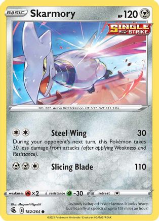 Skarmory 182/264 - Reverse Holofoil SWSH08 Fusion Strike - Common