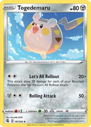 Togedemaru 187/264 SWSH08 Fusion Strike - Uncommon