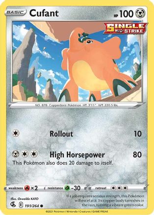 Cufant 191/264 - Reverse Holofoil SWSH08 Fusion Strike - Common