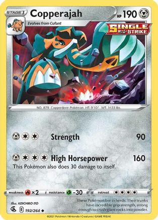 Copperajah 192/264 - Reverse Holofoil SWSH08 Fusion Strike - Uncommon