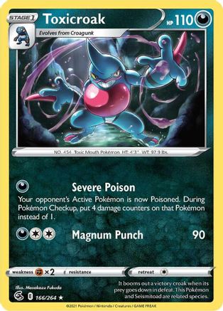 Toxicroak 166/264 SWSH08 Fusion Strike - Rare