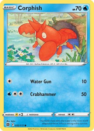 Corphish 032/172 - Reverse Holofoil SWSH09 Brilliant Stars - Common