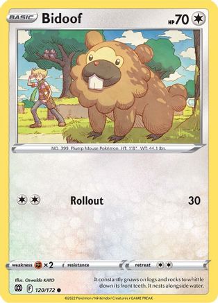 Bidoof 120/172 - Reverse Holofoil SWSH09 Brilliant Stars - Common