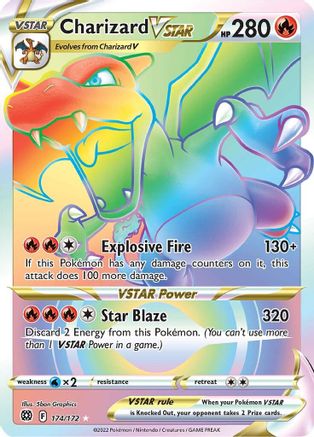 Charizard VSTAR (Secret) 174/172 - Holofoil SWSH09 Brilliant Stars - Secret Rare
